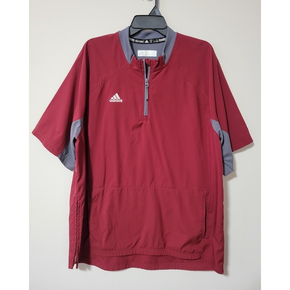 adidas Other - Adidas Mens XL Red Raglan Sleeve Quarter Zip Athletic Pullover Sports Training